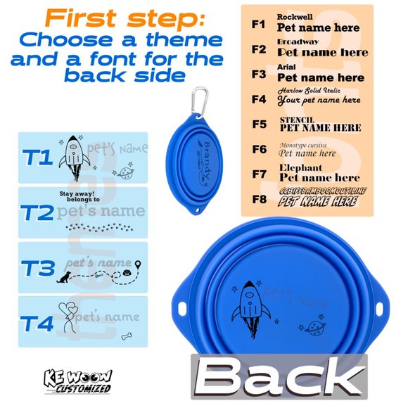 KE WOOW Portable Dog Bowl, collapsible made of silicone,  travel Bowl 850ml 2pcs - Picture 6 of 14